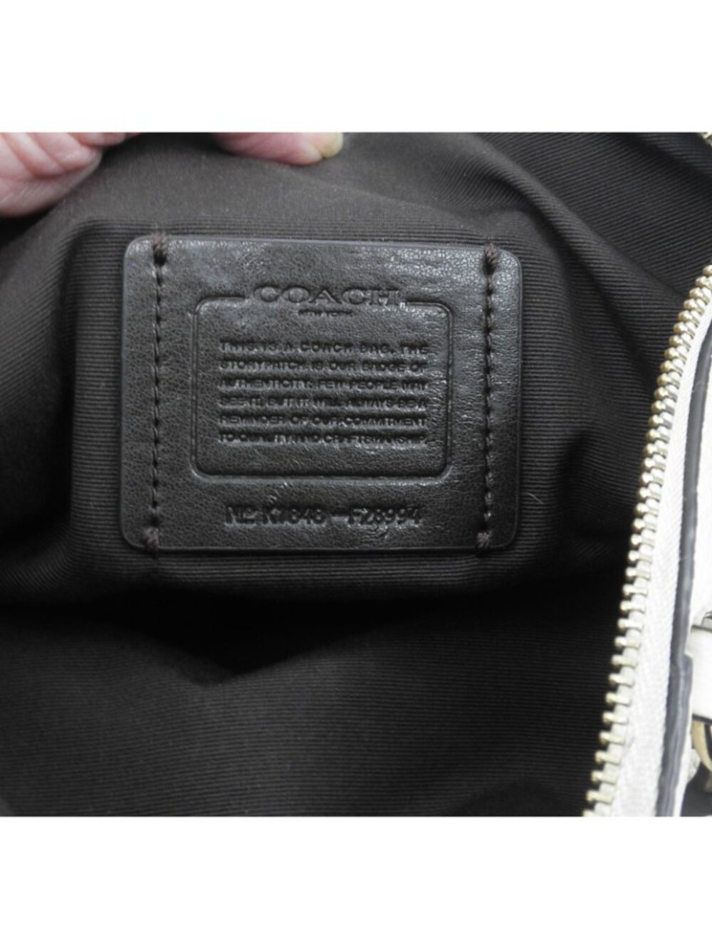 COACH Kelsey Satchel Bag Chalk Pebbled Leather Double Handle Adjustable Strap - Picture 8 of 16